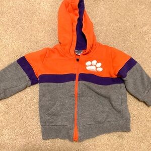 Clemson Tiger Infant Football Full Zip Jacket 6 months Graphic Hoodie Paw